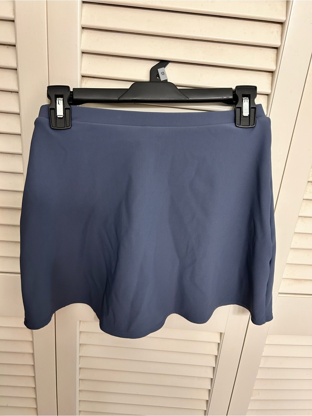 Wilo the label ribbed Blue Skater Skirt - Picture 3 of 3